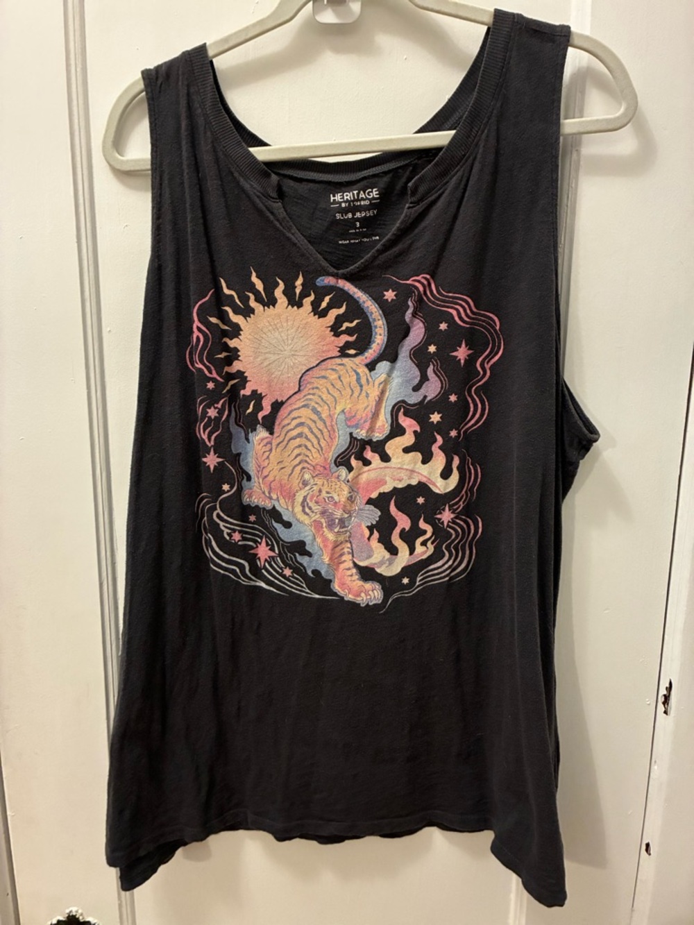 torrid Black Tank with Pastel Tiger & Sun Graphic